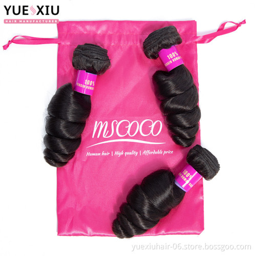 Wholesale brazilian virgin hair  loose wave hair bundle brazilian cuticle aligned hair